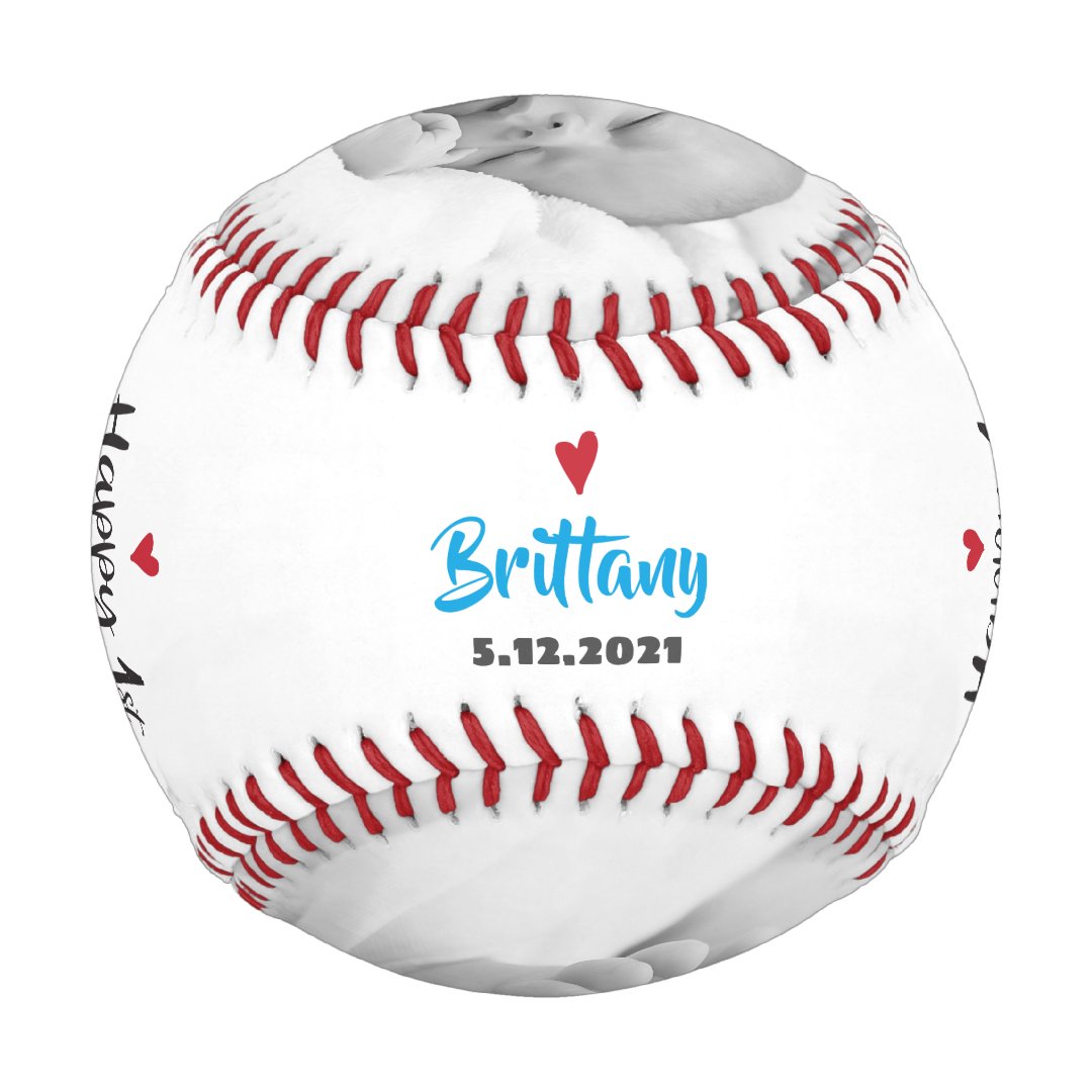Happy 1st Father’s Day, Red Banner Bold Typography Baseball