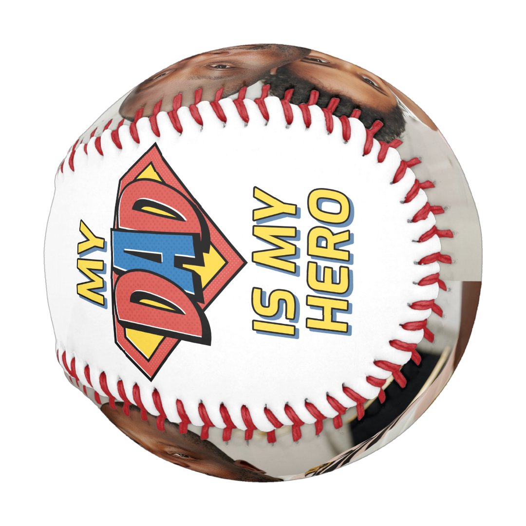 Happy Fathers Day My Dad Is My Hero Baseball