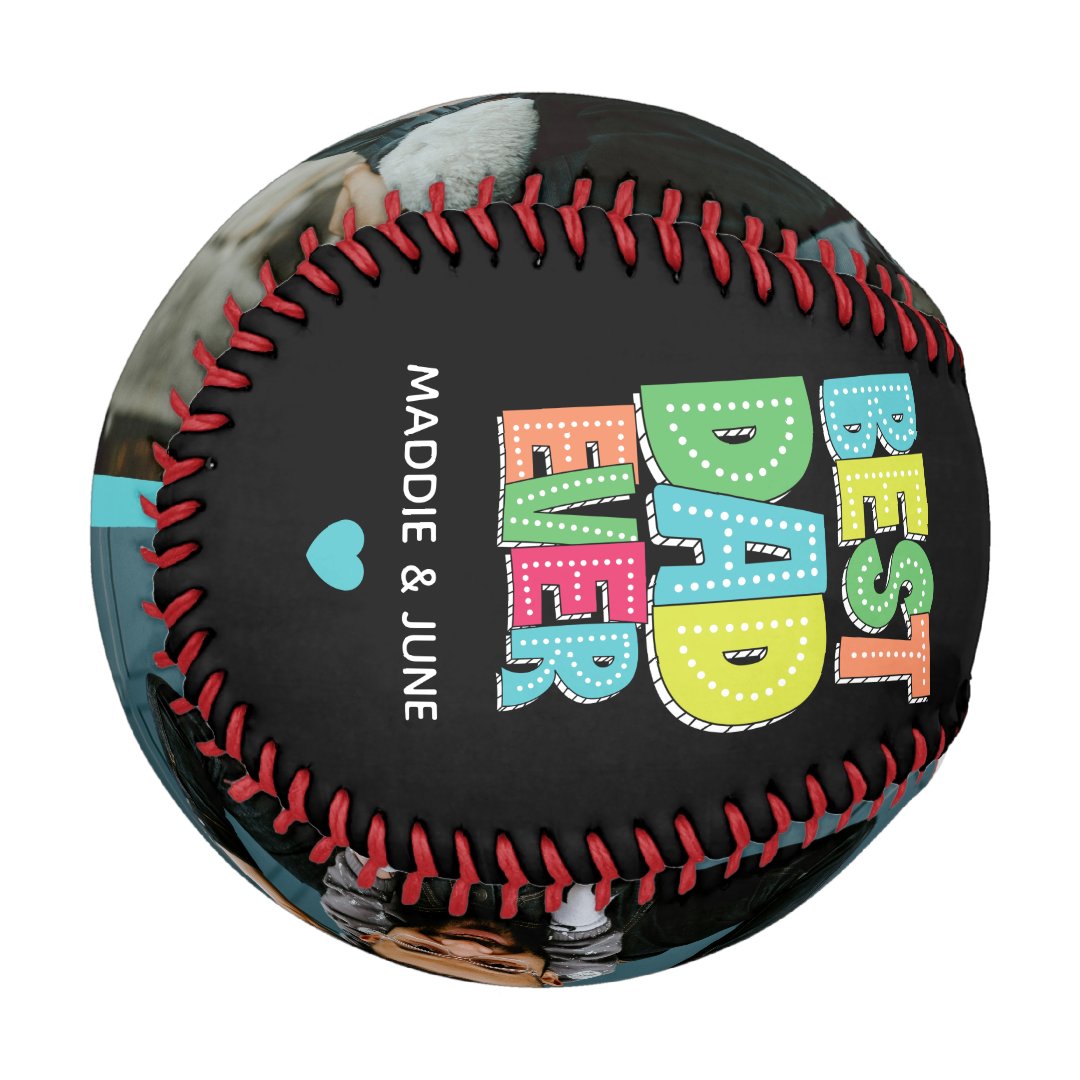 Modern Colorful Father's Day Best Dad Ever Photos Baseball