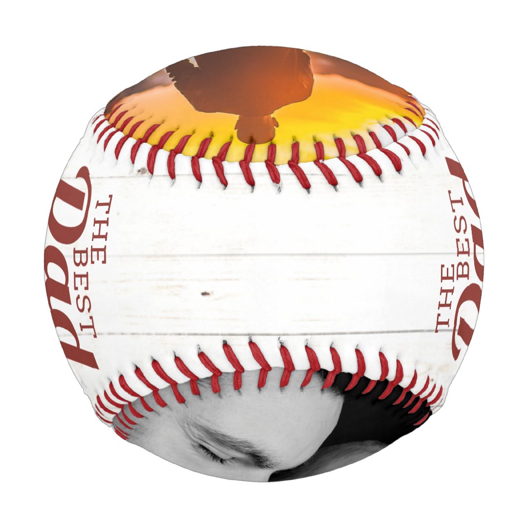 Custom Rustic Best Dad Ever Father`s Day Photo Baseball