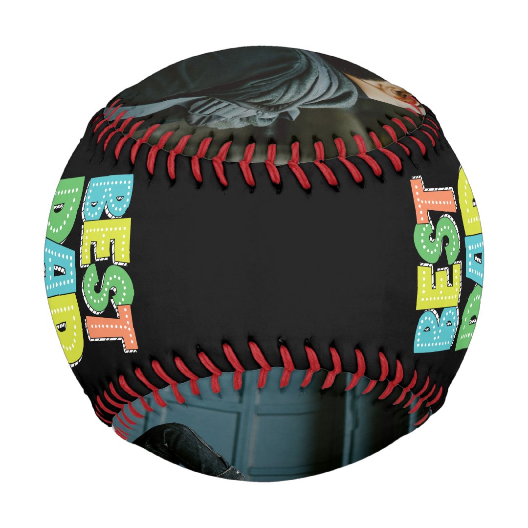 Modern Colorful Father's Day Best Dad Ever Photos Baseball