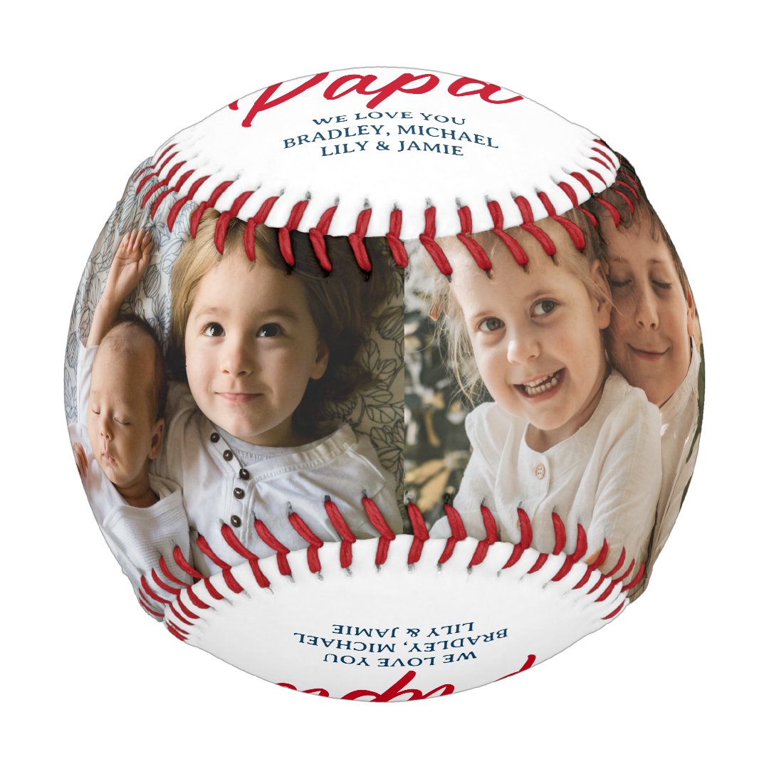 MVP Most Valuable Papa Two Photo Custom Baseball