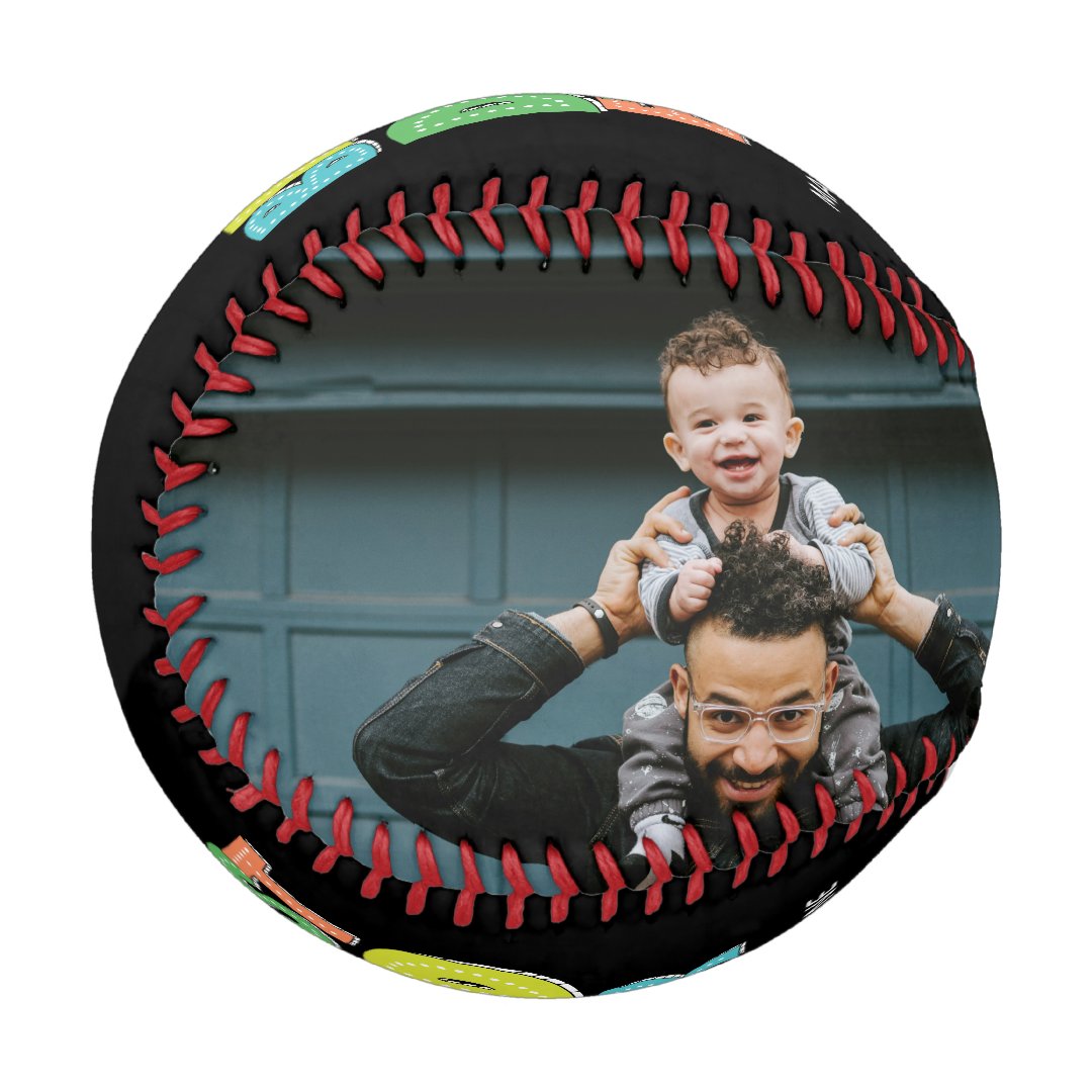 Modern Colorful Father's Day Best Dad Ever Photos Baseball