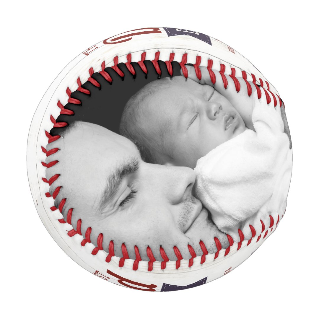 Custom Rustic Best Dad Ever Father`s Day Photo Baseball