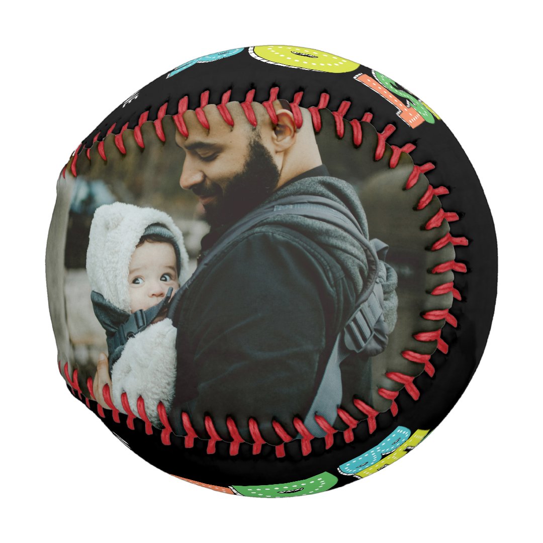 Modern Colorful Father's Day Best Dad Ever Photos Baseball