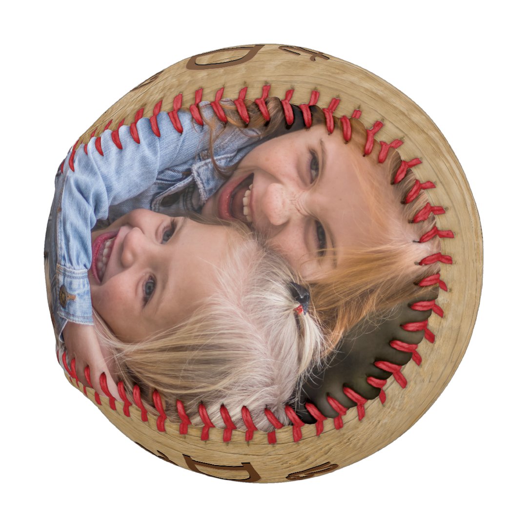 Rustic Best Dad Ever Photo Baseball