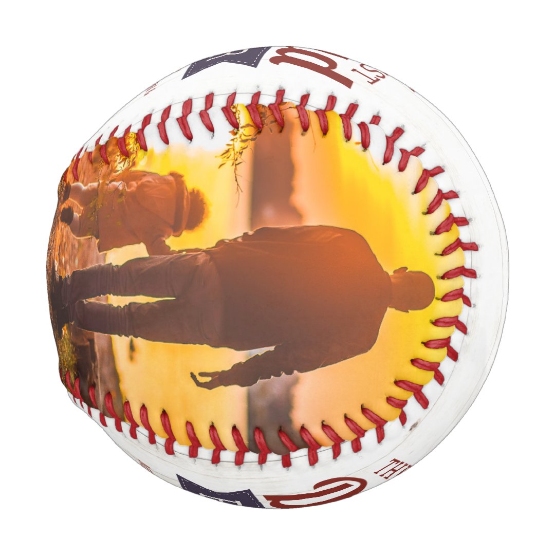 Custom Rustic Best Dad Ever Father`s Day Photo Baseball