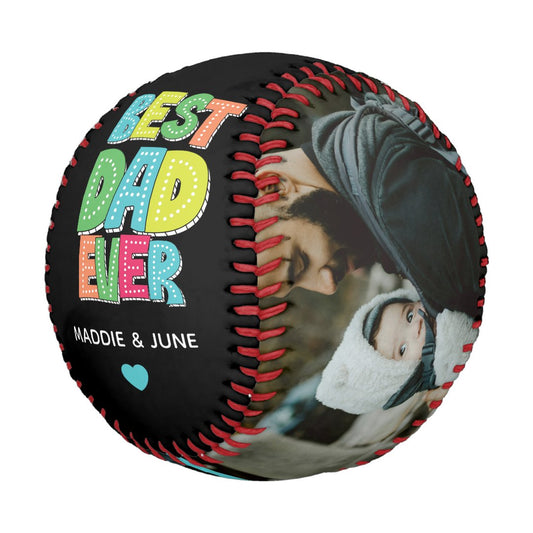 Modern Colorful Father's Day Best Dad Ever Photos Baseball