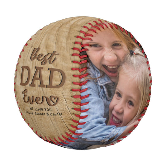 Rustic Best Dad Ever Photo Baseball