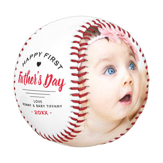 Cute 1st Fathers Day Photo Collage Baseball