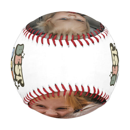 Retro Best Dad Ever 2 Photo Baseball