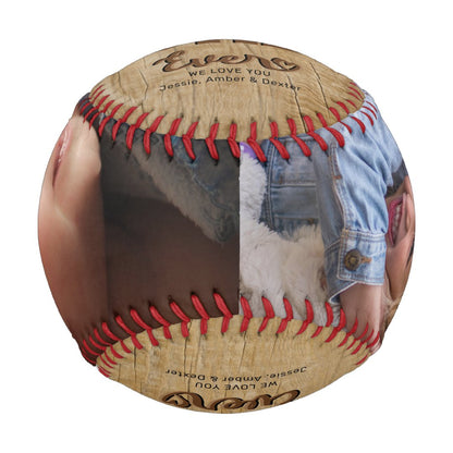 Rustic Best Dad Ever Photo Baseball