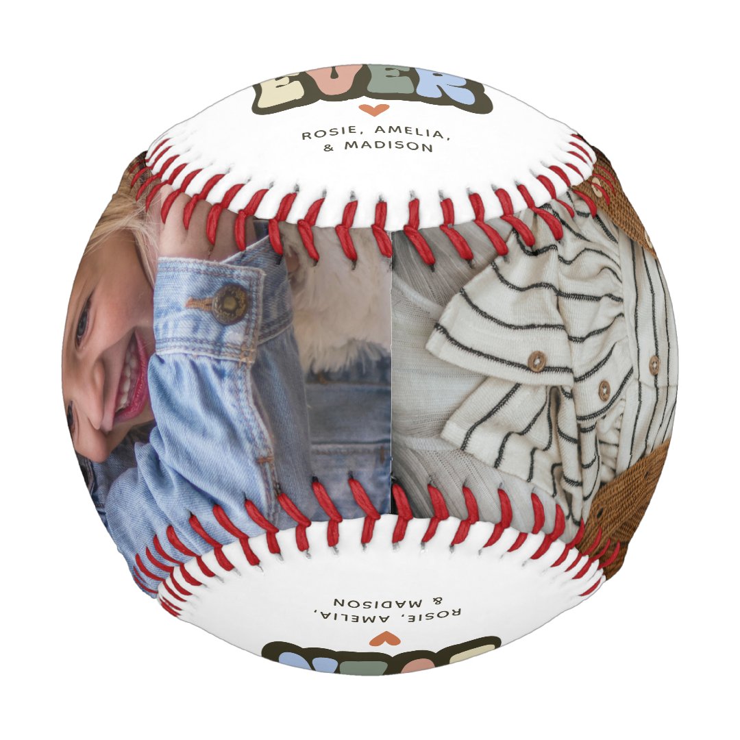 Retro Best Dad Ever 2 Photo Baseball